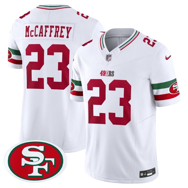 Men's San Francisco 49ers #23 Christian McCaffrey White F.U.S.E. Mexico Vapor Limited Football Stitched Jersey